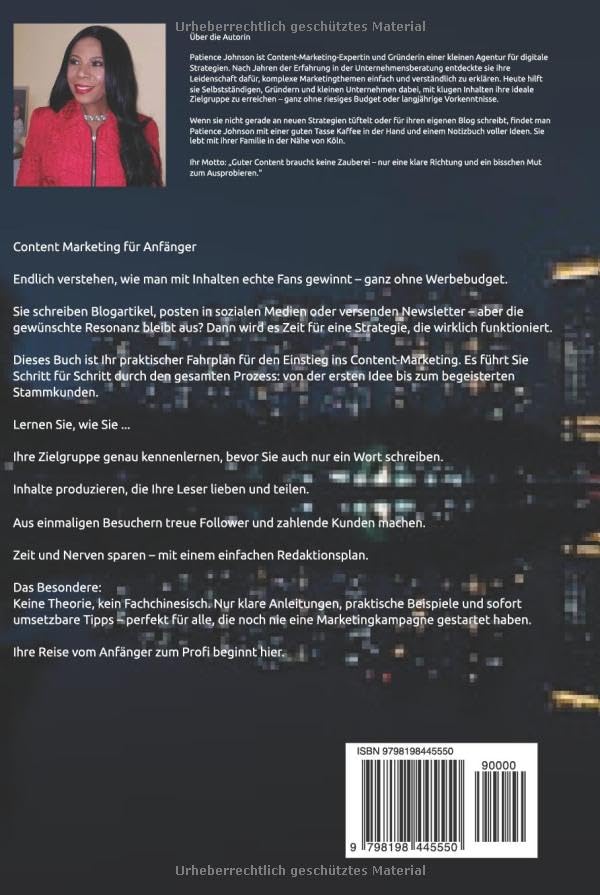 Content Marketing für Anfänger By Patience Johnson Taschenbuch